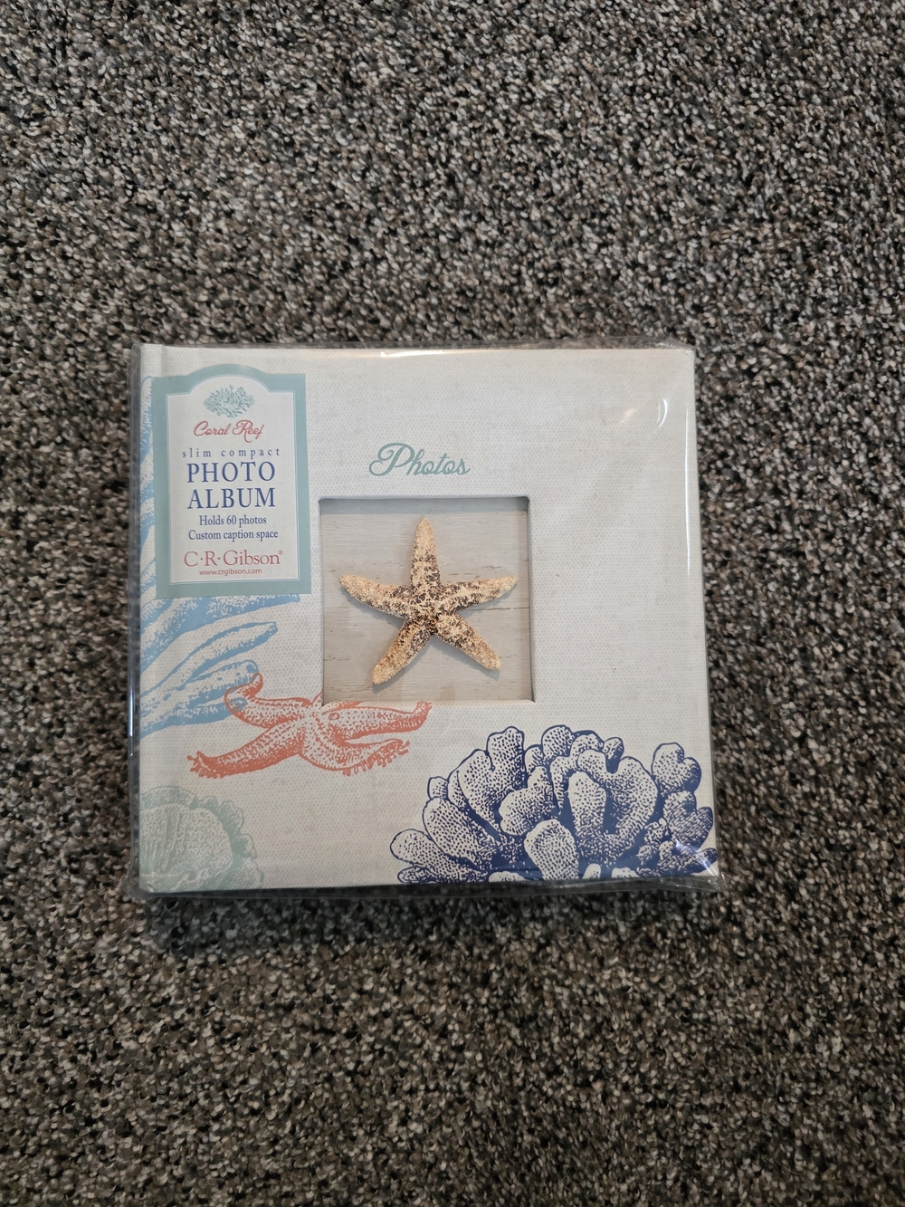 CR Gibson Coral Reef Photo Album Starfish Cover - Beach Vacation Memories - NWT
